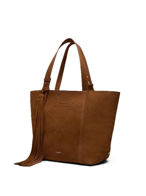24/7 Bag East West in nabuk marrone con trama Golden Goose | GWA00785.A000917.55776DEEP CHESTNUT